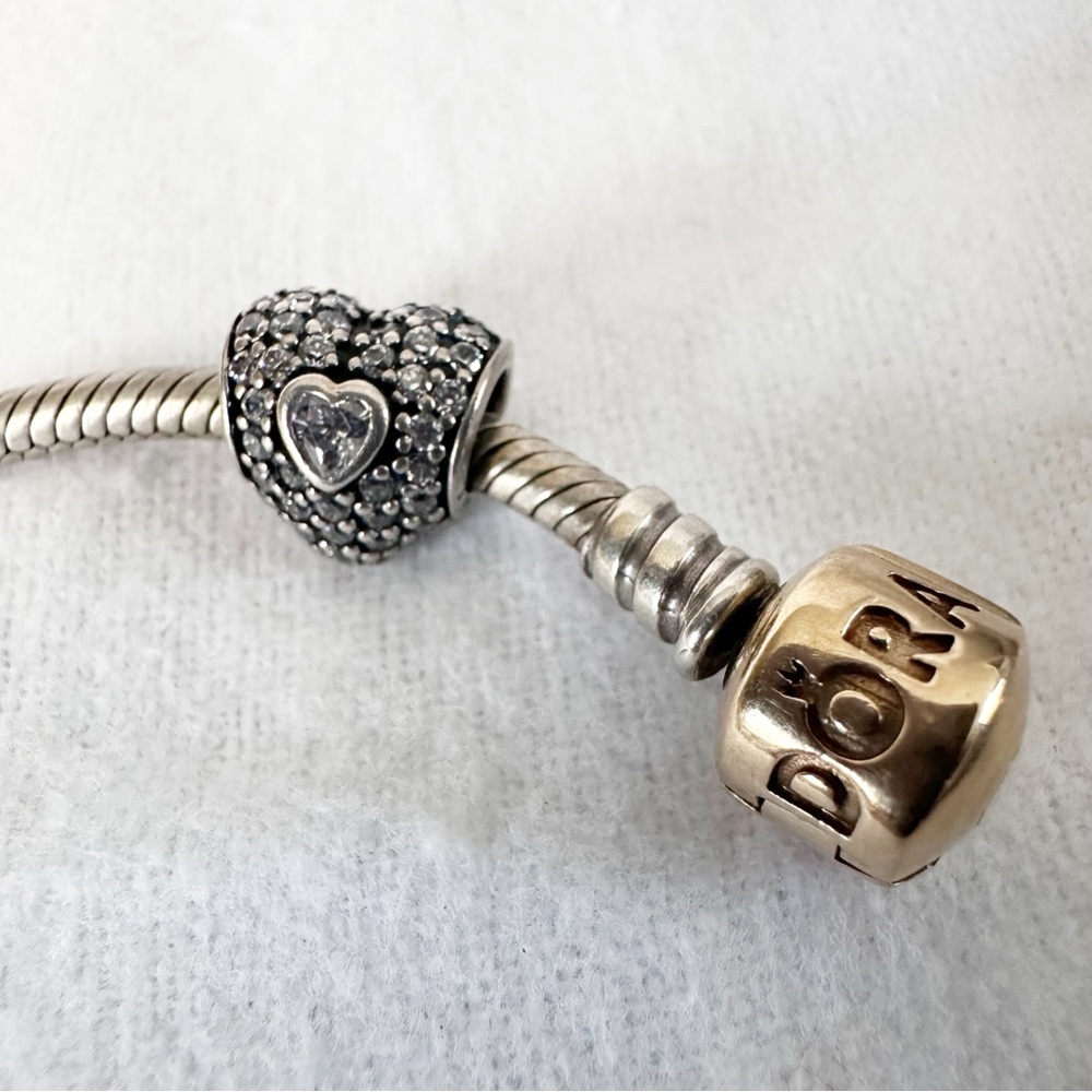PANDORA In My Heart Clear CZ Sterling Silver Bead Charm 791168CZ